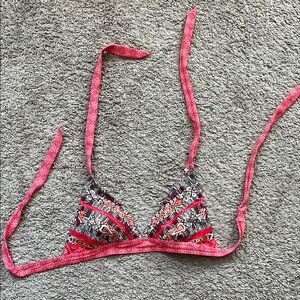 Prana Pink and Red Floral Bralette